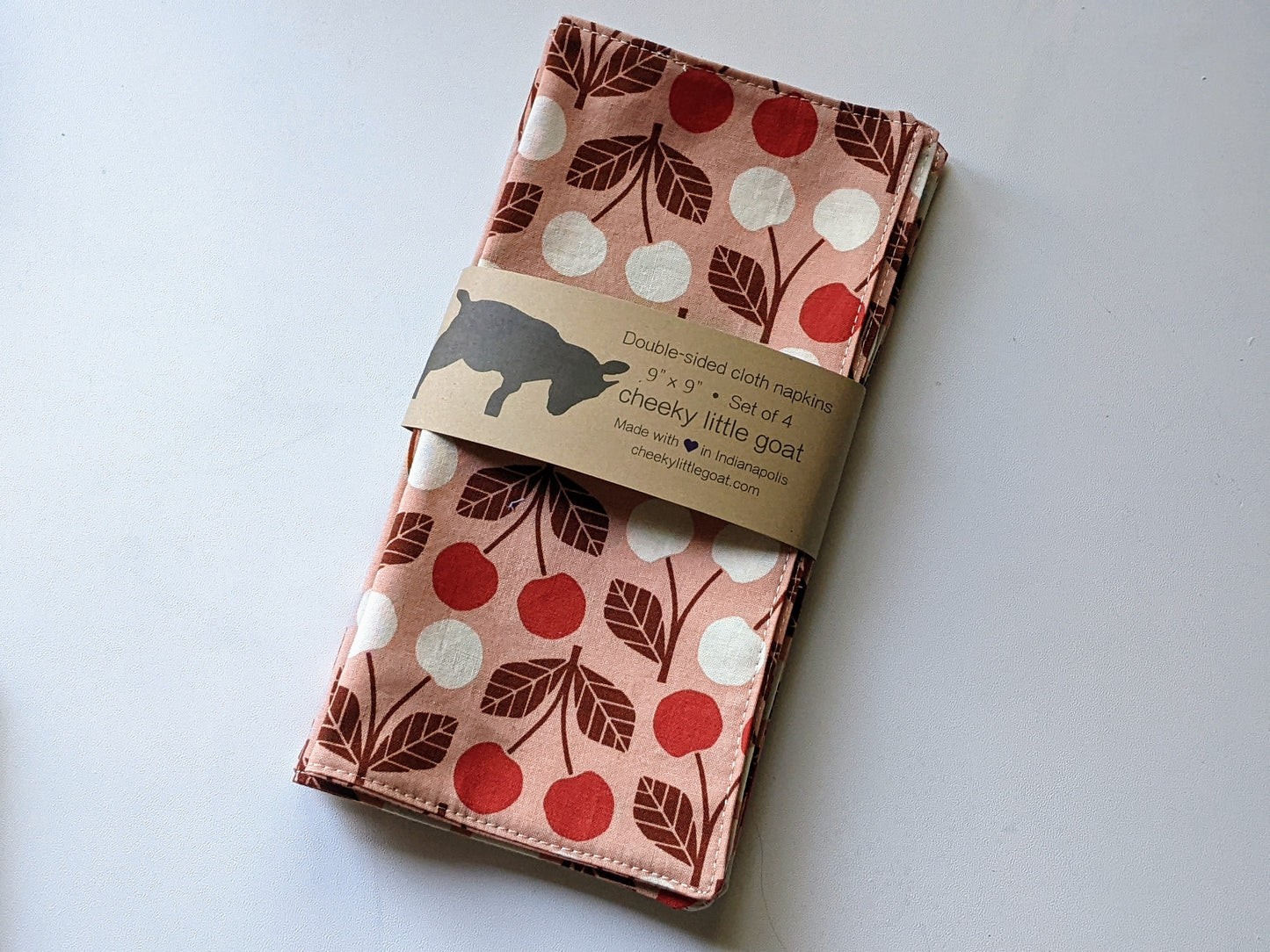 Cloth napkins: cherries
