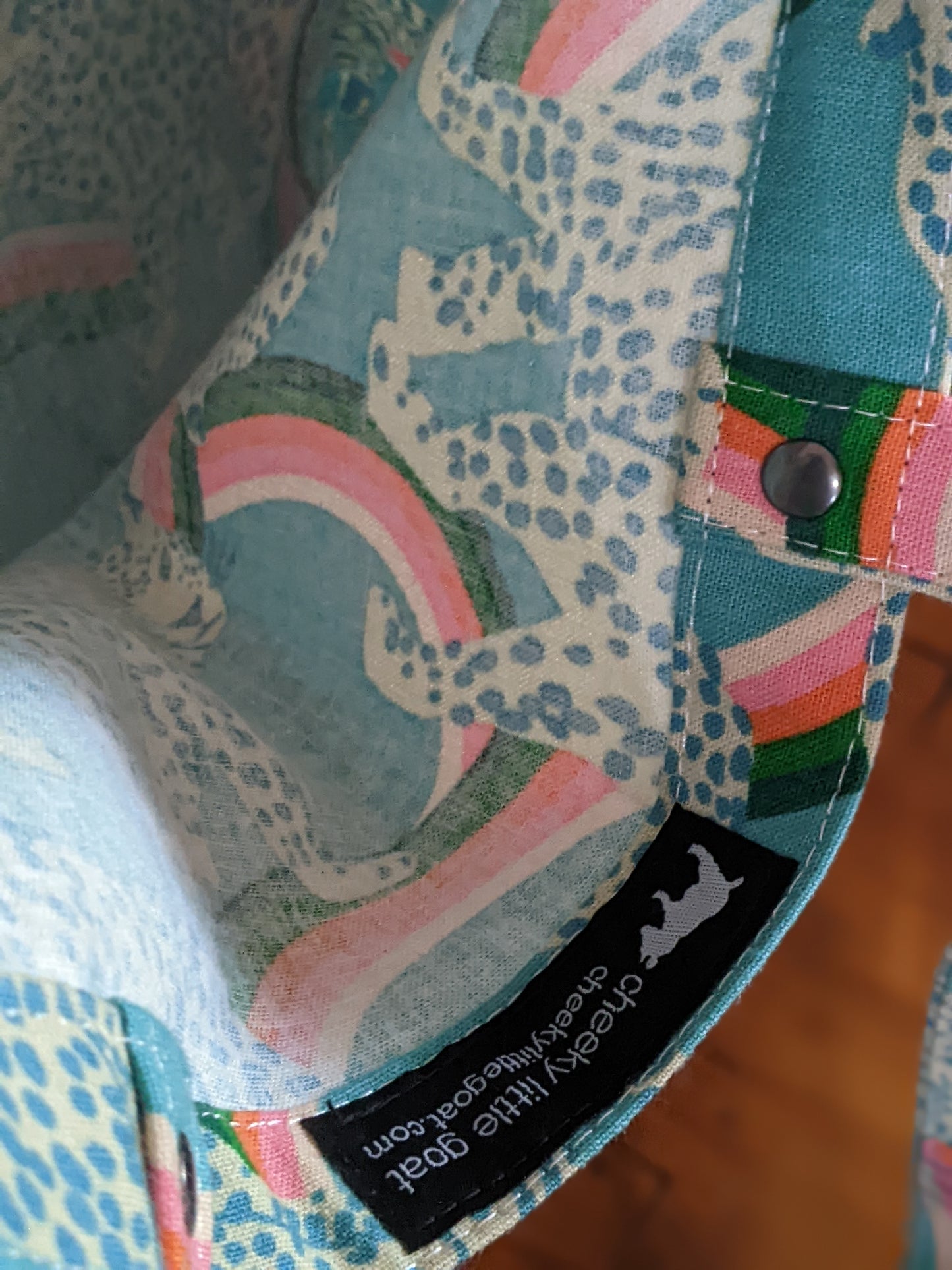 Library Tote: Teal Leopard