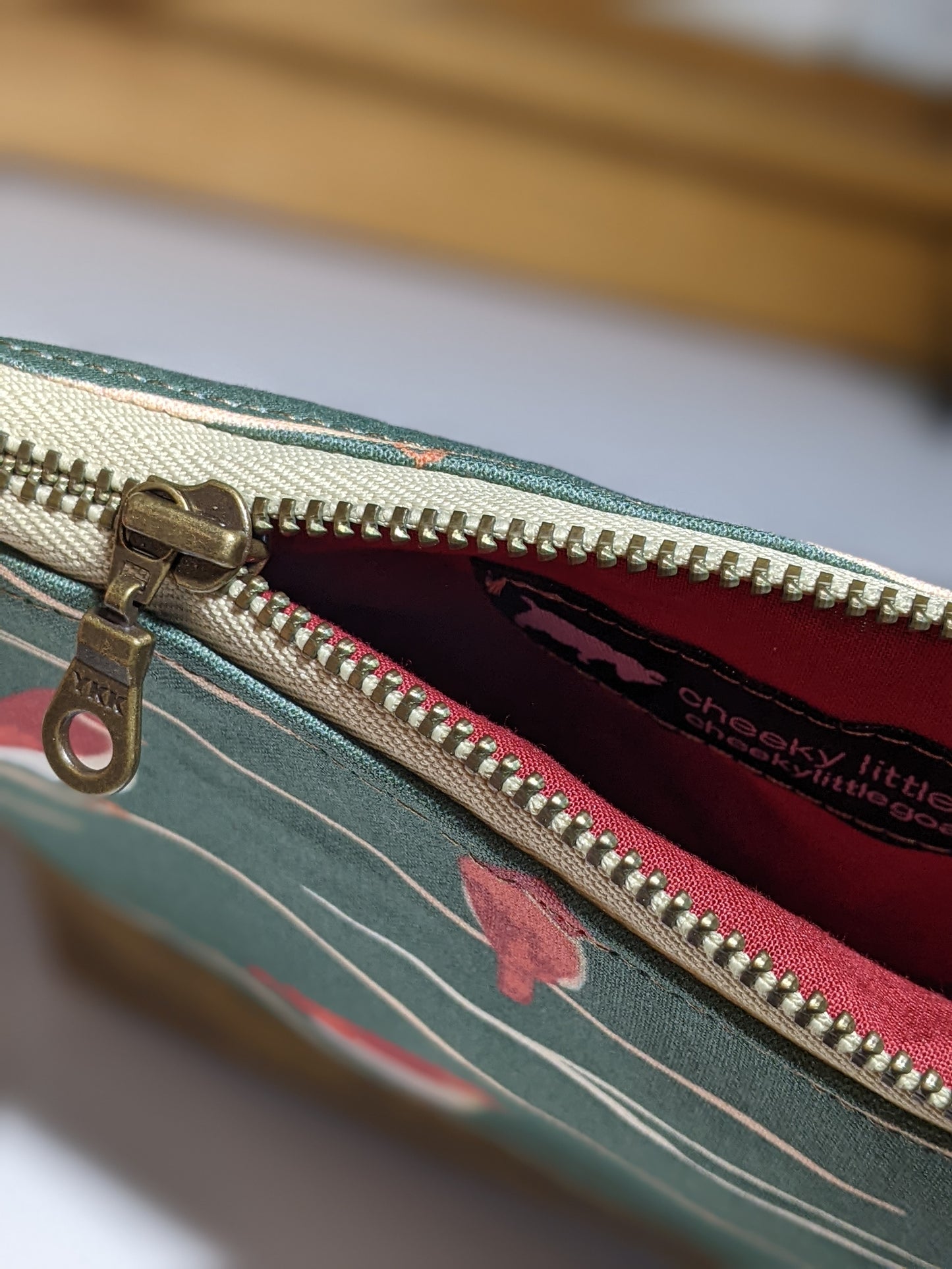 Perched Red Birds Medium Makeup Bag