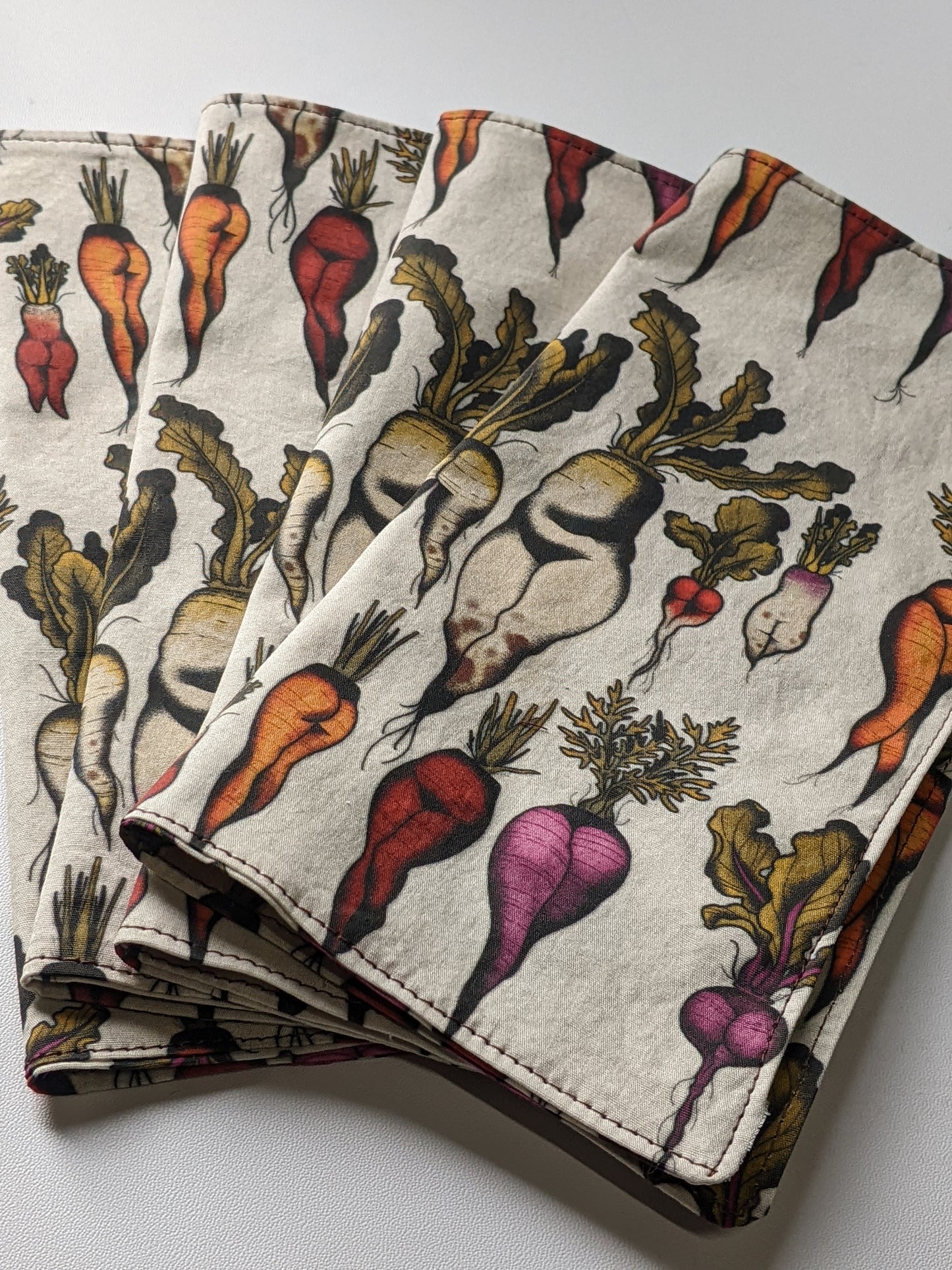 Cloth napkins: sexy veggies