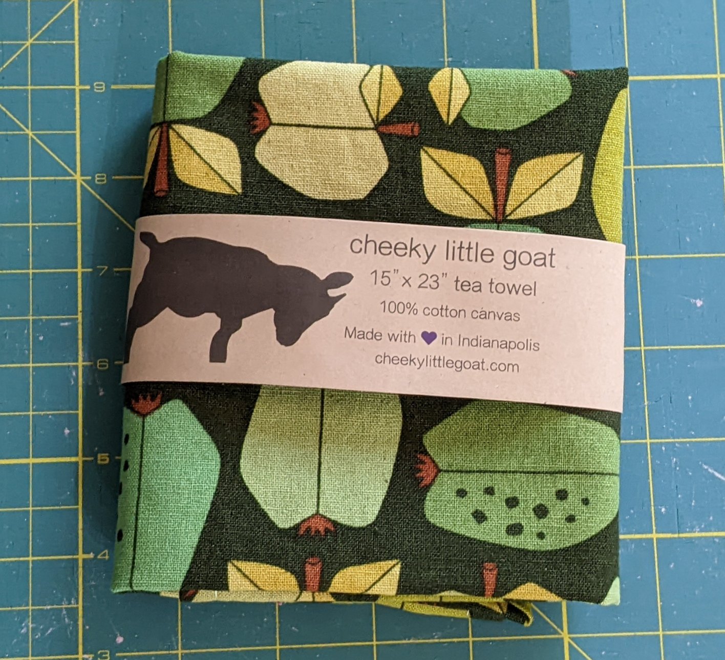Tea towel: Vintage Fruit Green