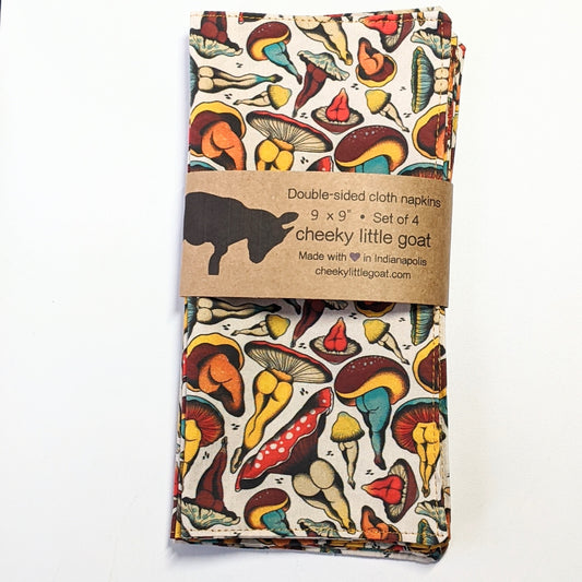 Cloth napkins: sexy shrooms