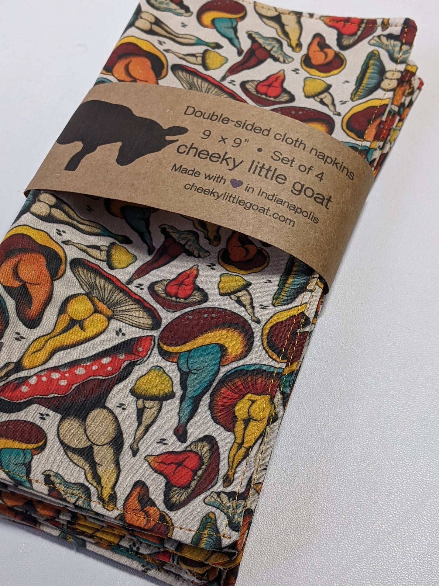 Cloth napkins: sexy shrooms