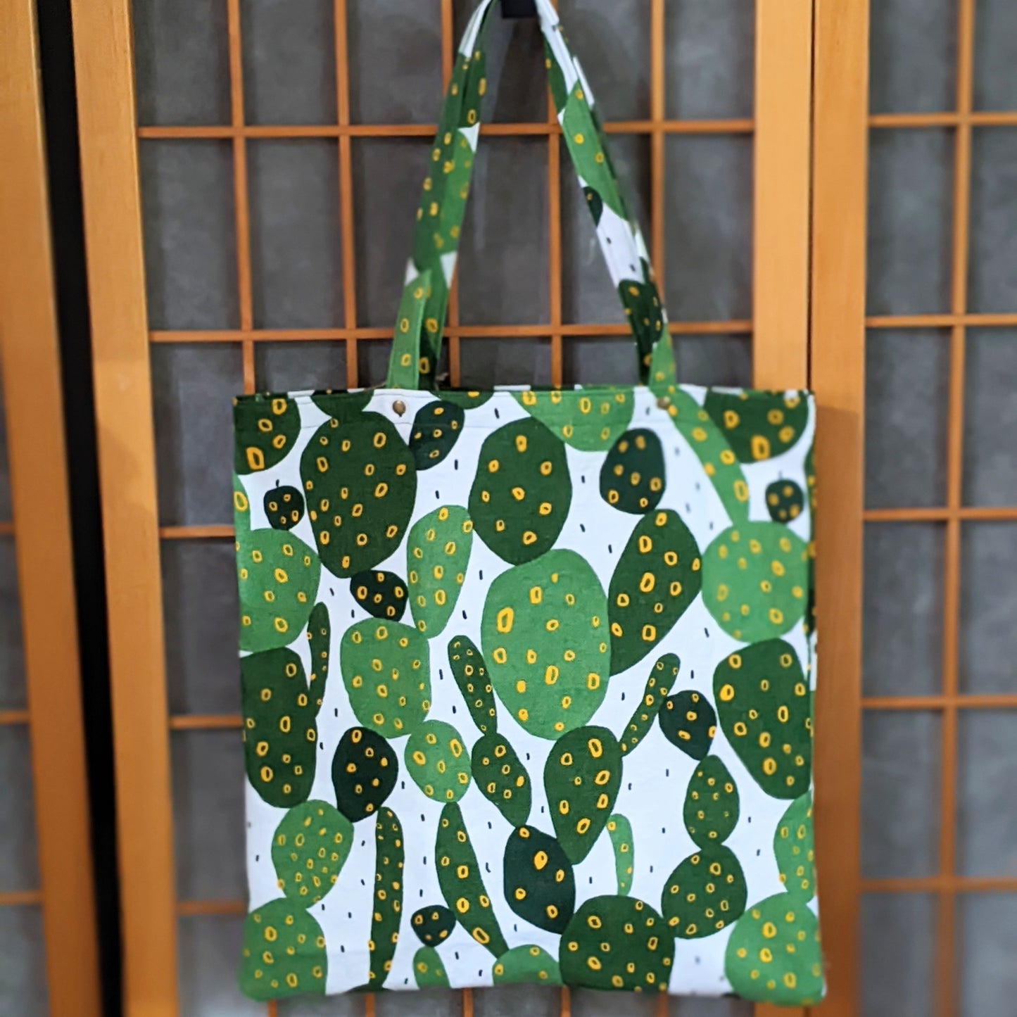 Library Tote: Prickly Pear