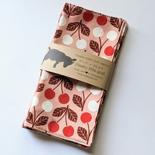 Cloth napkins: cherries