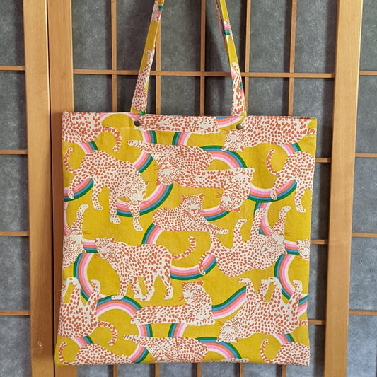 Library Tote: Yellow Leopard