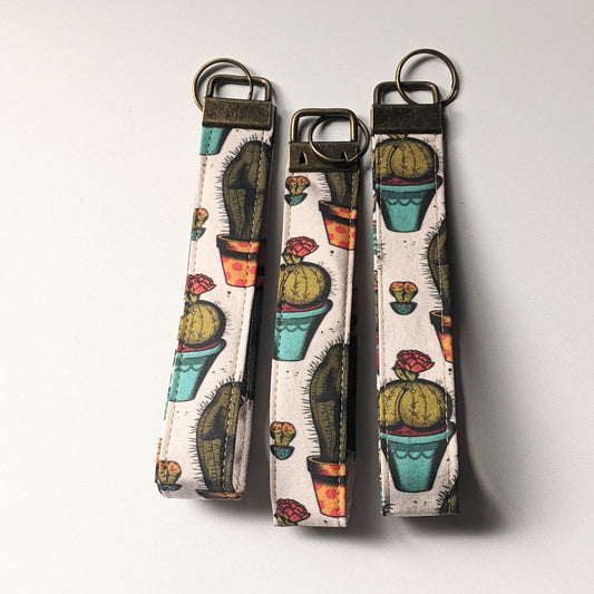 Fabric Key Fob: Cactus Booties