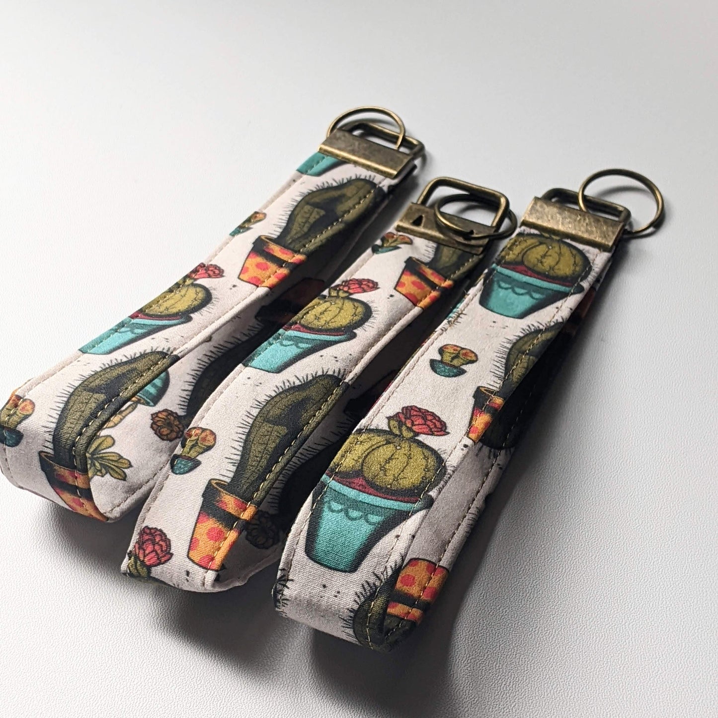 Fabric Key Fob: Cactus Booties