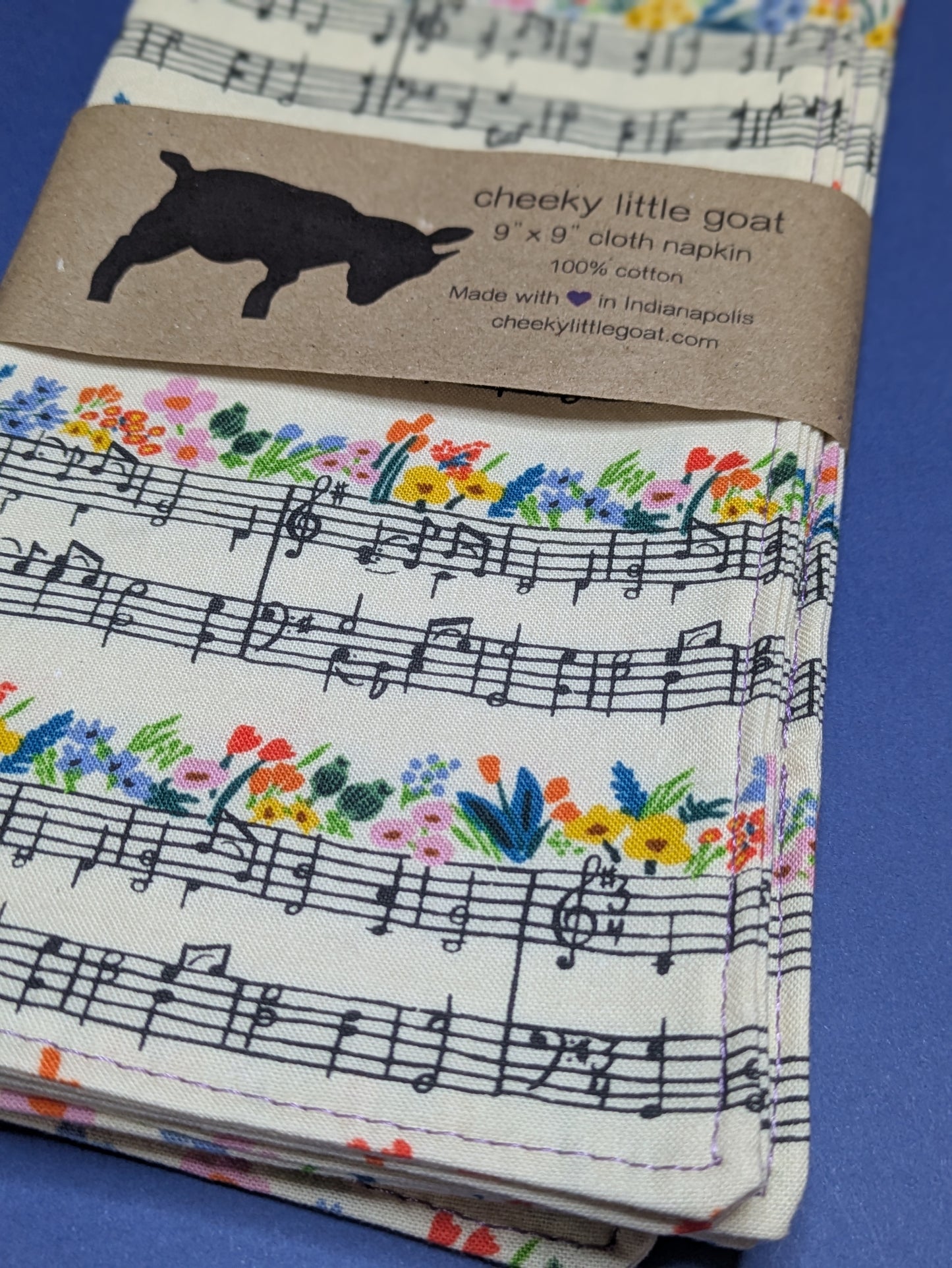 Cloth napkins: music notes