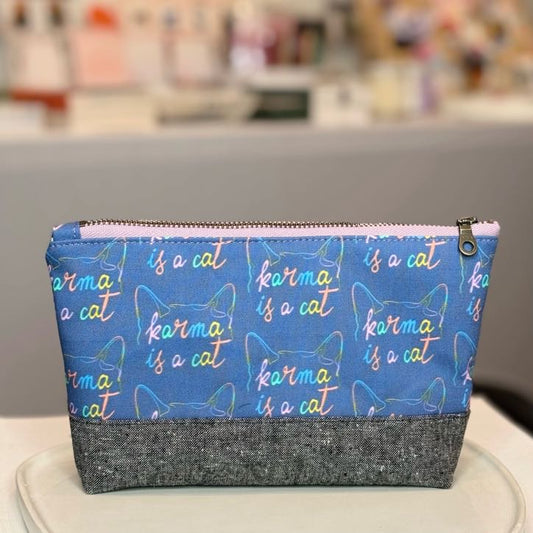 Karma is a Cat Medium Makeup Bag