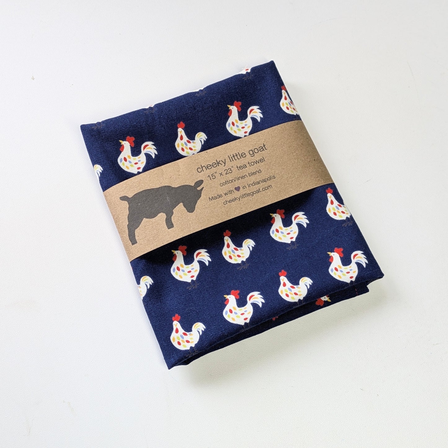 Tea Towel: chickens (navy)