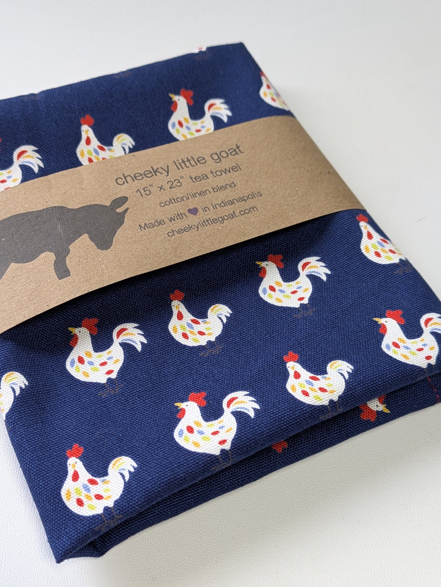 Tea Towel: chickens (navy)